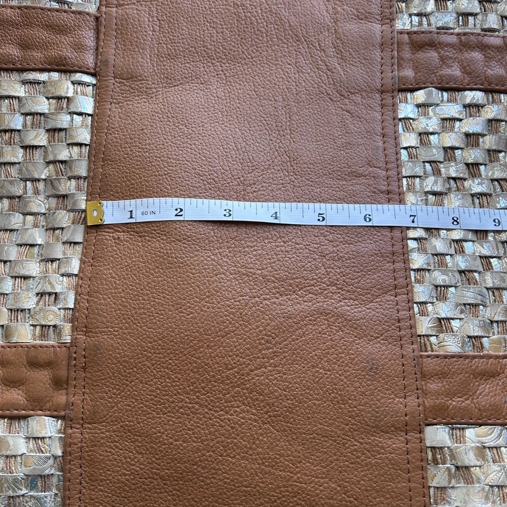 S. S. Leathers woven leather duffle bag. Metallic. Gorgeous twist on classic. - Picture 15 of 16
